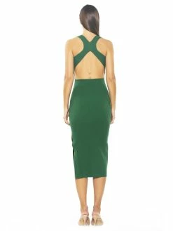 Wholesale 💯 ALEXIA ADMOR Ariana V Neck 👗 Dress 🧨 -ALEXIA ADMOR Shop D3897 GRN 3 scaled