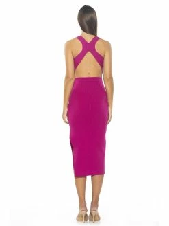 Wholesale 💯 ALEXIA ADMOR Ariana V Neck 👗 Dress 🧨 -ALEXIA ADMOR Shop D3897 MAGENTA 3 scaled
