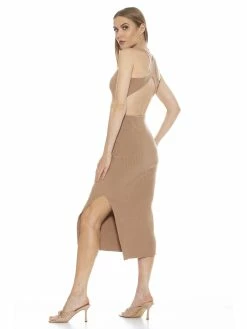 Wholesale 💯 ALEXIA ADMOR Ariana V Neck 👗 Dress 🧨 -ALEXIA ADMOR Shop D3897 NUDE 2 scaled