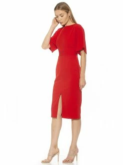 Wholesale 🤩 ALEXIA ADMOR Mila 👗 Dress ✨ -ALEXIA ADMOR Shop D3977 RED 2 scaled