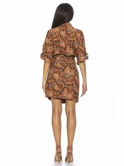 Flash Sale 🎁 ALEXIA ADMOR June Wrap 👗 Dress ❤️ -ALEXIA ADMOR Shop D3985 BROWN ABSTRA 3 scaled