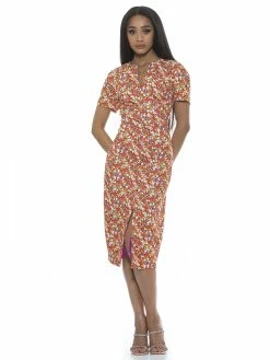 Wholesale 🧨 ALEXIA ADMOR Jayana 👗 Dress 👍 -ALEXIA ADMOR Shop D4004 ORANGE MULTI 1 scaled