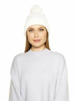 Best Sale 💯 ALEXIA ADMOR Amanda Cable Knit Beanie 👏 -ALEXIA ADMOR Shop H004 ivory 1