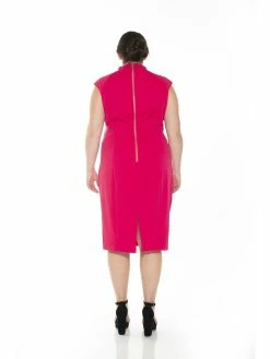 Discount 🔔 ALEXIA ADMOR Katrina Midi 👗 Dress - Plus Size 🎉 -ALEXIA ADMOR Shop PL0001PLS FUCHSIA 3 scaled