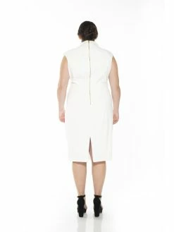 Discount 🔔 ALEXIA ADMOR Katrina Midi 👗 Dress - Plus Size 🎉 -ALEXIA ADMOR Shop PL0001PLS OFF WHITE 3 scaled