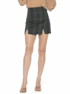 Hot Sale 🎁 ALEXIA ADMOR Tina Mini 👗 Skirt ✨ -ALEXIA ADMOR Shop S124 EMERALD PLAI 1 scaled