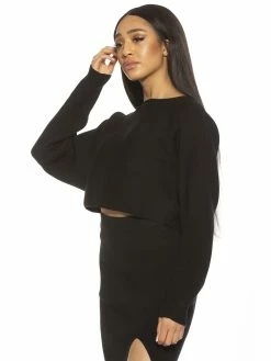 Wholesale ⭐ ALEXIA ADMOR Kenzie Sweater 🥰 -ALEXIA ADMOR Shop T535 BLACK 2 scaled