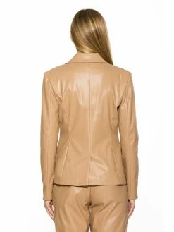Discount ⌛ ALEXIA ADMOR Leather Blazer 🥰 -ALEXIA ADMOR Shop T536 CAMEL 3 scaled