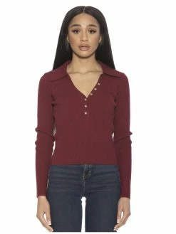 Flash Sale 🛒 ALEXIA ADMOR Ribbed Polo Top 🌟