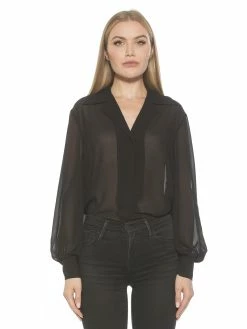 Deals 😀 ALEXIA ADMOR Mila Blouse 👏 -ALEXIA ADMOR Shop T565 BLACK 1 scaled