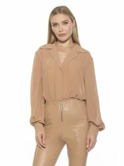 Deals 😀 ALEXIA ADMOR Mila Blouse 👏 -ALEXIA ADMOR Shop T565 NUDE 1 scaled