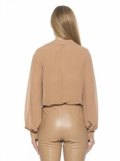 Deals 😀 ALEXIA ADMOR Mila Blouse 👏 -ALEXIA ADMOR Shop T565 NUDE 3 scaled