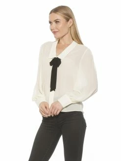 Cheapest 🤩 ALEXIA ADMOR Serena Blouse 😍 -ALEXIA ADMOR Shop T566 IVORY 2 scaled