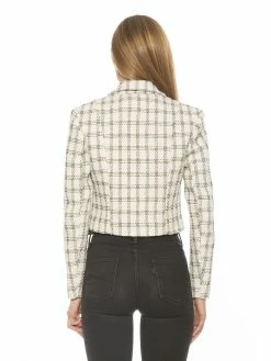 Discount 👍 ALEXIA ADMOR Jesse Tweed Blazer 🧨 -ALEXIA ADMOR Shop T567A IVORY PLAID 3 scaled