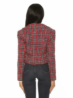 Discount 👍 ALEXIA ADMOR Jesse Tweed Blazer 🧨 -ALEXIA ADMOR Shop T567A RED PLAID 3 scaled