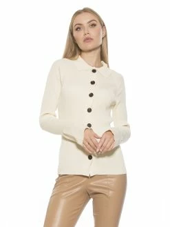 Cheap 🎁 ALEXIA ADMOR Beatrice Cardigan ❤️ -ALEXIA ADMOR Shop T569 IVORY 2 scaled