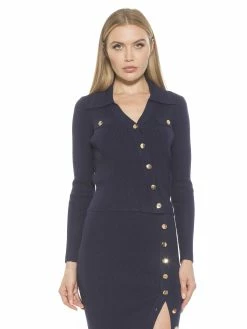 Top 10 👏 ALEXIA ADMOR Margot Sweater ⌛ -ALEXIA ADMOR Shop T574 NAVY 1 scaled