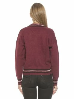 Best Sale ⭐ ALEXIA ADMOR Catherine Sweater 🔥 -ALEXIA ADMOR Shop T576 BURGNDY MULT 3 scaled