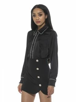 Hot Sale 👏 ALEXIA ADMOR Rachel 👚 Shirt 😍 -ALEXIA ADMOR Shop T581 BLACK 2 scaled