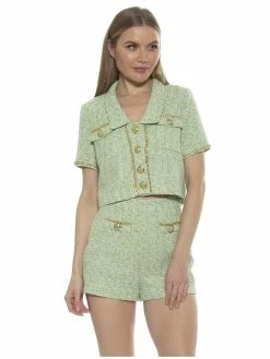 Wholesale 🔥 ALEXIA ADMOR Selena Jacket 🌟 -ALEXIA ADMOR Shop T586 GREEN TWEED 2 scaled