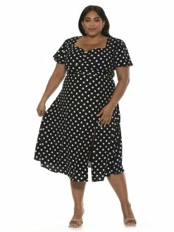 Budget ✔️ ALEXIA ADMOR Gracie Midi 👗 Dress - Plus Size 👏 -ALEXIA ADMOR Shop WHT POLK 2 126857e4 b1cc 46af b5e1 cc5038b87e00 scaled